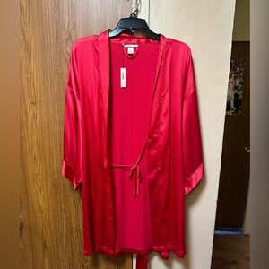 Victoria's Secret Vibrant Red Satin Robe